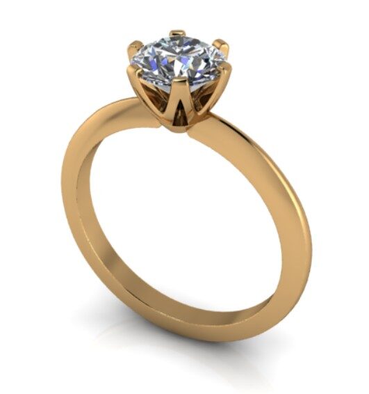 Coronet solitaire engagement ring in yellow gold